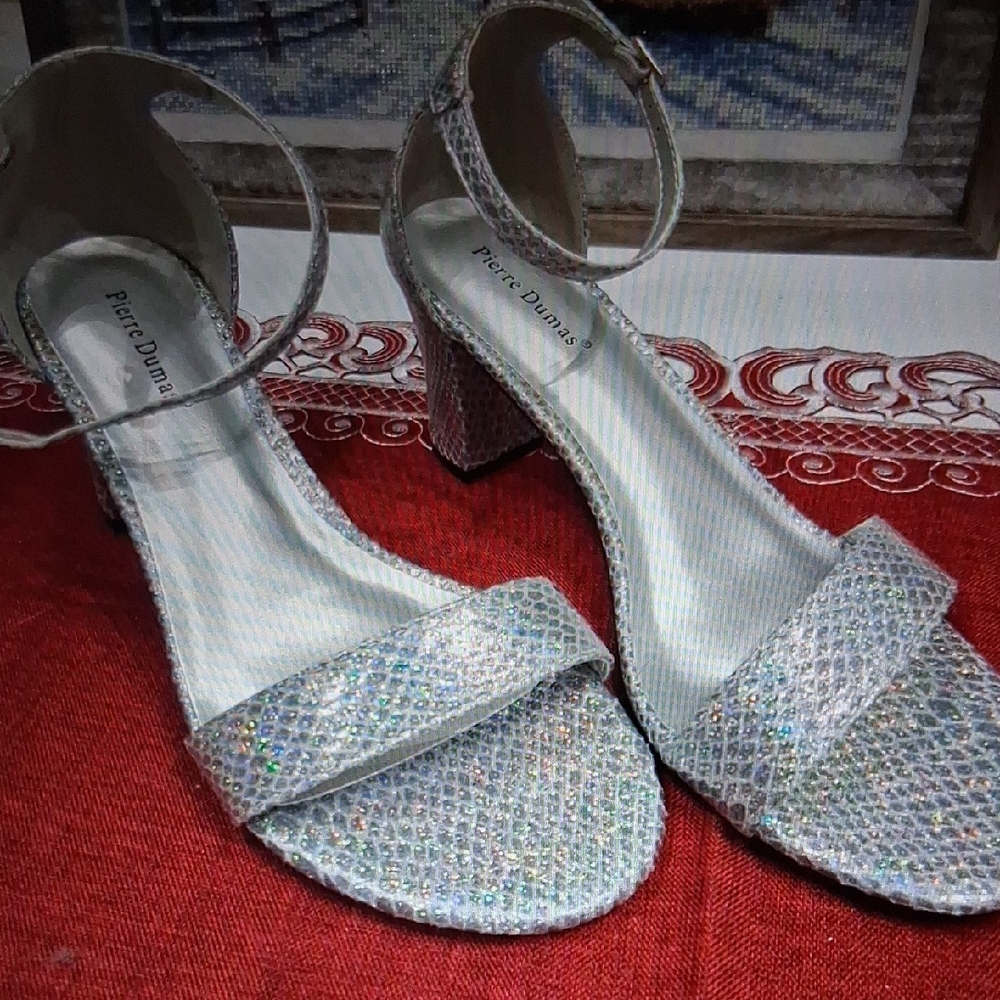 Pierre Dumas Glittering Silver Heels